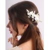 Rumtock White Flower and Pearl Hair Comb for Brides Wedding Women Handmade Hair Accessories Vintage Jewelry