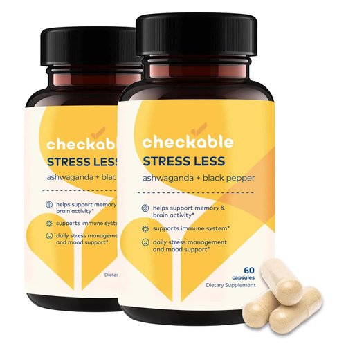 Checkable® Ashwagandha Supplements - Naturally Supports Improvement for Mood, Immune Health, Memory, and Focus - 1310 mg of Organic Ashwagandha and Black Pepper - 120 Capsules