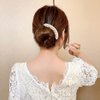 JONKY Crystal Hair Side Combs Rose Gold Pearl Twist Comb Bridal Hair Accessories Decorative Rhinestone Wedding Headpiece for Women and Girls