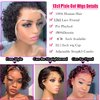 INSTASTYLE Short Curly Pixie Cut Lace Front Wigs 6 inch, 13X1 Human Hair HD Lace Front Wigs Plucked for Women 6 Inch, Natural Black
