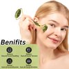 Olaemuo Jade Gua Sha and Face Roller, Real Jade Gua-Sha Stone Facial Tools Set for Reduce Puffiness, Body Guasha Tool for Relieve Neck Tension, SinkCare Beauty Massager as Gift for Women, Green Jade