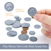 Fake Coins for Kids, 200pcs Play Money Coins Set for Kids Cash Register, Toy Coins and Play Coins That Looks Real Actual Size, Play Money for Pretend Play, Plastic Coins for Kids Learning Education