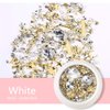 editTime 6 Wheels Mixed Sparkle Nail Art Rhinestones Diamonds Crystals Beads Artificial Pearls and Gold Silver Nail Studs Gems Metal Rivets Charms Hollow Moon Star Shaped (Micro Mini Stones kit)