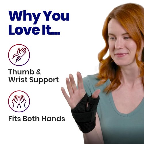 Thumb Brace with Wrist Support – Thumb Support for Tendonitis. Thumb Splint Thumb Stabilizer Brace Fits Left or Right Hands. Thumb Spica Splint Thumb and Wrist Brace or Hand Brace For Men & Women