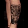 Oottati 8 Sheets Forest Lion Jesus Tiger Cross Skull Rose Crown Old School Arm Leg Temporary Tattoo Stickers