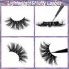 Mink Lashes Bulk 22mm Lashes Fluffy Yasnai Eyelashes, Real Mink Lashes 6 Pairs Pack Wispy Long 9D EyeLashes Wholesale