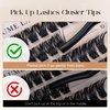 BEFER Lash Clusters, 192 Pcs D Curl Eyelash Clusters 3D Fluffy Volume Individual Lashes Extensions 10-16MM Cluster Eyelash Wispy Cluster Lashes DIY At Home(100P)