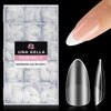 UNA GELLA Almond Nail Tips, 504Pcs Almond Gel X Nail Tips, 15 Sizes Full Matte Surface Nail Tips Clear Full Cover Soft Gel Nail Tips for Nail Extension DIY Salon