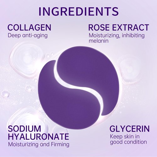POUQUR 60 Pcs Sweet Rose Eye Mask - Eye Treatment Mask, Under Eye Bags Treatment, Under Eye Masks for Puffy Eyes, Anti-Aging,Anti-Wrinkle and Fine Lines, Under eye Dark Circles