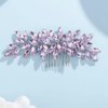 Teyglen Dainty Purple Rhinestone Hair Comb - Luxurious Shiny Bridal and Wedding Hair Accessory for Brides and Girls