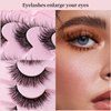 14 Pairs 6D False Eyelashes Fluffy Faux Mink D Curl Volume 15mm Fake Lashes Wispy Fluffy Natural Look Eye Lashes Strip Pack