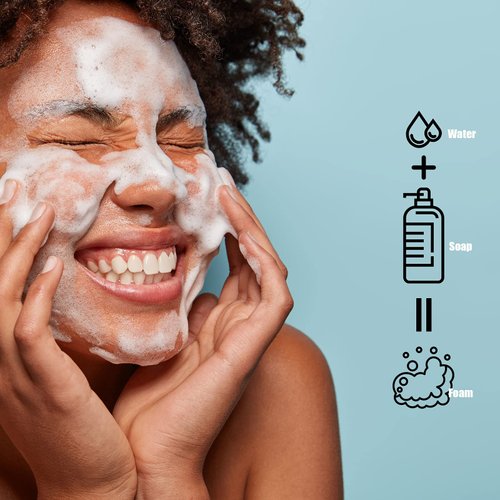 Lil Ray 2 Oz Empty White Foam Pump Bottle, Foamer Soap Dispenser for Lash Shampoo, Hand Soap, Foaming Cleaner(Gold Pump, 6 PCS)