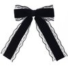 CustomyLife 1pcs Black Lace Hair Bow Clip Coquette Bow Barrettes with Long Tail Ribbon for Women Christmas Valentines Wedding Prom Gothic Decorative Accessories