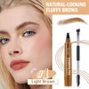 3D Microblading Eyebrow Pencil, 2024 New Waterproof Microblading Eyebrow Pencil Contouring Pen with 4 Fork Tip & Spoolie Brush, Precise Brush-Tip Create Natural Hair-Like Brows (#1 Light Brown)