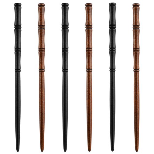 Framendino, 6 Pack Retro Wooden Hair Sticks Bamboo Hair Chopsticks Hairpin Chopstick