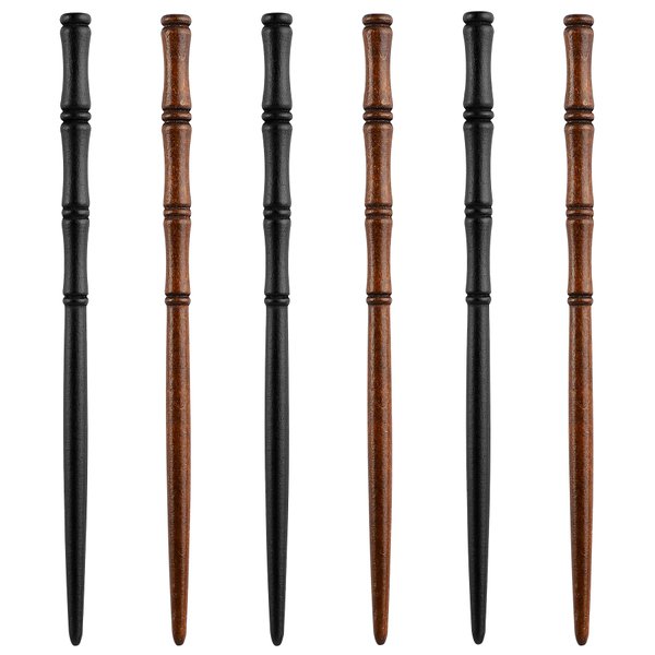 Framendino, 6 Pack Retro Wooden Hair Sticks Bamboo Hair Chopsticks Hairpin Chopstick