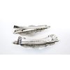 Generic Turquoise blue and silver metal alligator hair clip barrette fine thin hair (Pattern: Alligator clip)
