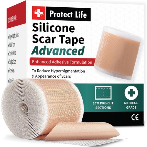 Medical Grade Silicone Scar Tape Advanced Adhesive Formulation (4cm x 300cm) Scar Removal Away Strips for Surgical Scars, Reusable Silicone Tape & Keloid Scar Treatment, C Section Silicone Scar Sheets