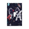 Tewujay Decorative Light Switch Covers Cartoon Cute Astronauts Galaxy Planets 1 Toggle Single Toggle Wall Plate Decorative Switchcover Electrical Switchplate for Farmhouse Home Decor