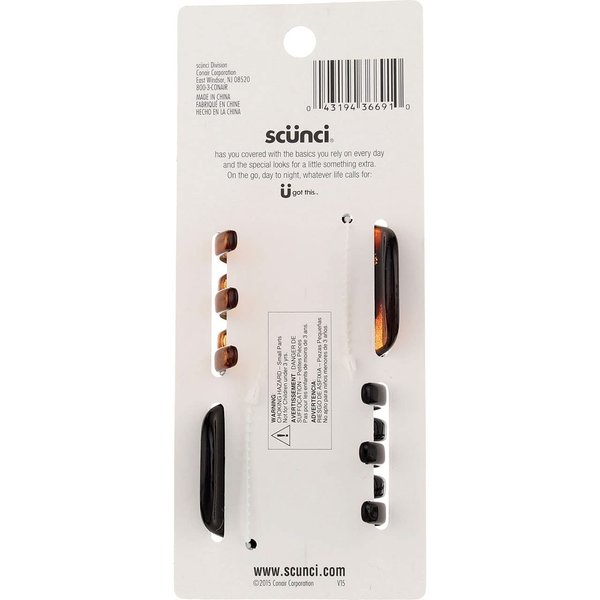 Scunci No Slip Chunky Jaw Clip 2 ea (Pack of 3)