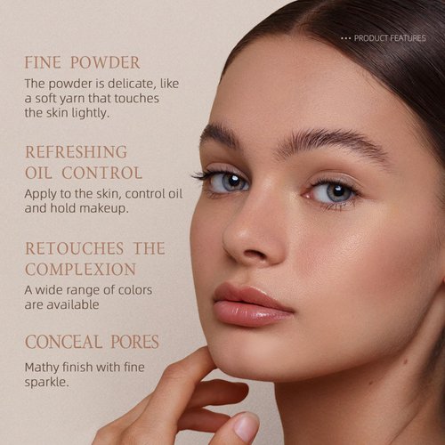 Easilydays Purple Translucent Setting Powder, Matte Finishing Powder Oil Control for Long Lasting Makeup, Lightweight Loose Powder Waterproof Makes Skin Downy, Blurring Powder for All Skin Tones, 01