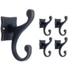 Franklin Brass Double Scroll (5-Pack) Coat and Hat Wall Hooks Double Hooks for Hanging Tumbled Dark Gunmetal Wall Mount Hanger Backpack, Purse, Bag, Towel Organization Decorative Hooks FBSCRH5-TDG-C