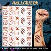 Halloween Wound Horror Fake Bloody Cuts Waterproof Temporary Tattoo Sticker, 20 pcs Body Realistic Face Scar Scab Stitches Halloween Makeup Kit, Fake Cuts for Halloween Masquerade Prank Makeup Props