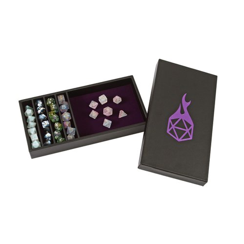 Forged Dice Co. Dice Battle Pit Dice Tray - 2 Dice Trays in 1 with Staging Area - Rolling Tray and Storage Compatible with Any Dice Game, D&D and RPG Gaming - Purple