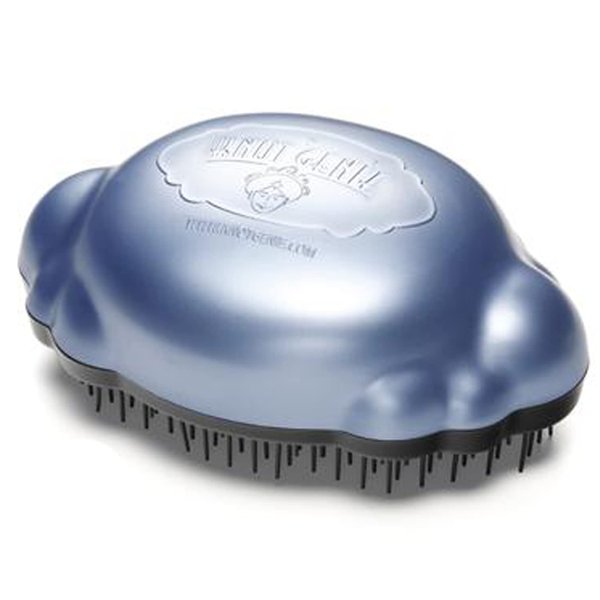 Knot Genie Teeny Detangling Hair Brush for Kids (Blue Skies) | Perfect Detangling Brush for Curly Hair, Gently Separate Tangles, Leaves Hair Smooth and Shiny | The Pain Free Knot Detangler