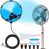 Signice Fan Misting Kit - Upgraded Adjustable 26FT Fan Misters for Cooling Outdoor with 5 Mist Nozzles DIY Water Mister Fans for Outside Patio Backyard