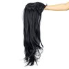 SWACC 26-Inch Long Curly Wave Cosplay Synthetic Wig Colored Hair Piece for Women with Wig Cap (Black)