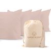 1000 TC White King Pillowcases Set of 4 100% Egyptian Cotton Pillow Cases with Long Staple Cotton & Sateen Weave, Silky Soft Hotel - Like Bed Pillow Covers for Comfy Sleeping, Snug Fit