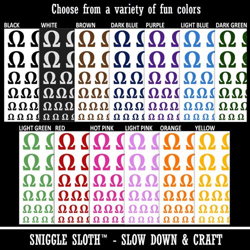 Ohm Omega Electrical Resistance Power Symbol Temporary Tattoo Water Resistant Fake Body Art Set Collection - Red (One Sheet)