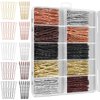 400 Pcs Bobby Pins Hair Pins Set, 2 Inch Hair Pins for Women Girls and U-Shaped Hair Pins for Buns, 5 Colors Bobby Pins Brown Blonde Black Hair Styling Pins with Storage Box