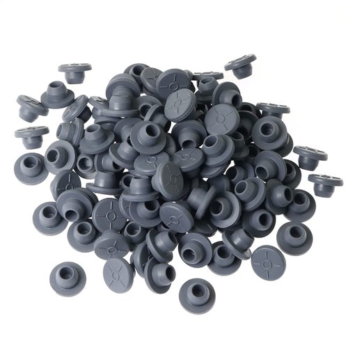 100Pcs Self Healing Injection Ports - Rubber Stoppers Glass Bottles with Rubber Stopper Liquid Mushroom Jar - Vials for Injection Bottle Stopper - 13 mm Opening Glass Vial Liquid Culture Jars Liquid