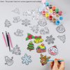 WILLBOND 24 Pieces Christmas Suncatchers Craft Assorted Sun Catcher Kits for Art Window Sun Catchers with 24 Pieces Suction Cups for Painting Crafts Christmas Home Decor Supplies