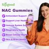 Sijigood 1000mg NAC Gummies for Kids & Adults - NAC Supplement N Acetyl Cysteine Dietary Gummies Support Respiratory & Liver Health, Antioxidants & Immune System, Blueberry Flavor 60 Count