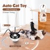 Pawingcat Cat Toys for Indoor Cats Automatic Cat Toy Cat Dancer Interactive Cat Toy Kitten Toys with Feather Butterfly Ribbon Cat Wand Catnip Toys for Cats Enrichment USB Rechargeable (Black)
