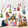 30 Pcs Guitar Party Hanging Swirls Decorations for Guitar Birthday Party Decorations Hanging Music Notes Booth Props Musical Instrument Hanging Swirls for Music Rock and Roll Party Baby Shower