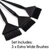 3 Extra Wide Hair Dye Brushes - Hair Color Brush Applicator Set - Hair Dye Brush Applicator - Hair Coloring Brush - Hair Root Touch Up Brush (Black)