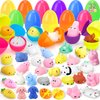 TOY Life 32 Pack Plastic Prefilled Easter Eggs with Mochi Squishy Toys Inside for Kids Boys Girls, Easter Basket Stuffers for Toddler Kids Easter Egg Fillers with Toys Small Easter Toy Bulk Classroom