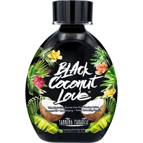 Tanning Paradise Black Coconut Love Tanning Lotion | Coconut Oil | Age-Defying | Tattoo Protecting Formula | Ultra Hydrating Dark Tanning Lotion, 13.5oz