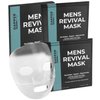 Mens Revival Mask| 2pc Hydrating Hydrogel Mens Face Mask with Hydrolyzed Marine Collagen, Vitamin E, Hyaluronic Acid, Aloe| Oversized, Beard Friendly& Skin Firming Face Mask for Men/Collagen Face Mask