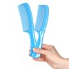 Allegro Combs 1003 Tangle Tamer Hair Comb Wide Tooth Shower Comb For Curly Hair Wet Or Dry Detangler Women’s Combs Made In The USA. 2 Piece. (Light Blue)