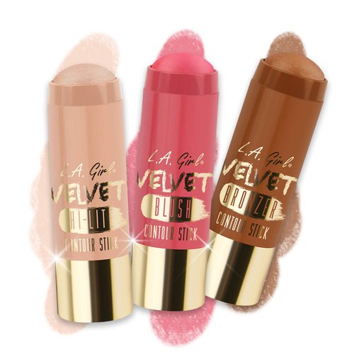 L.A. Girl Velvet Contour Stick, Blush Plume, 0.2 Oz, Pack of 3