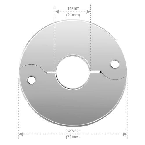 Plumbing Cover Plates, Escutcheon plate, Stainless Split Flange, Hinged Floor and Ceiling Plates for than 21mm Dia Pipe (Fits 1/2 Inch IPS), Chrome Finish, 2 PCS