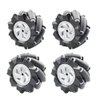 Swaytail Premium 80mm Mecanum Wheel for AGV Robot Car Chassis, Omni Directional Tire with 4pcs Metal 6mm Coupling Motor Connector for Arduino Raspberry Pi Microbit DIY RC Part STEAM Maker Remote