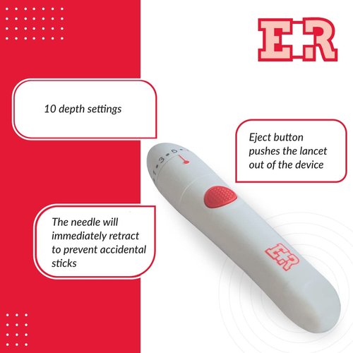Ever Ready First Aid Lancing Device with 100 30 Gauge Twist Lancets for Blood Sugar Testing