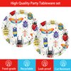 Jajajuegos 7" Bug Paper Plates Celebrate Party Tableware Round Bug Disposable Dinner Paper Plates Set Nature Insect Theme Party Paper Plates Birthday Baby Party Supplies(24 pcs)