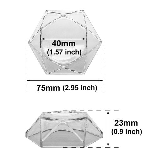 Sovenny 5 Pieces Acrylic Hexagon Display Stand Holder for Softball Golf Tennis Ball Baseball Marbles Egg Sphere Puzzle Balls (L)